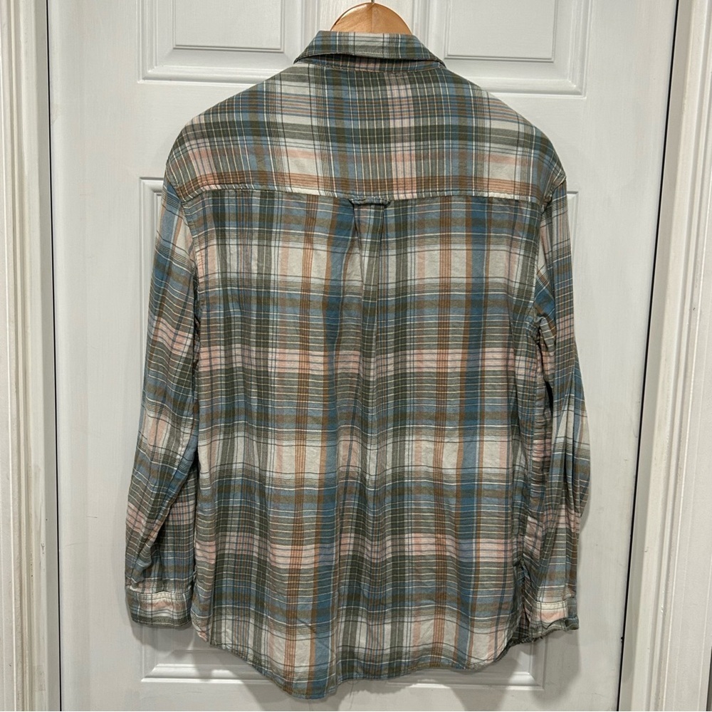 American Eagle Men’s pearl snap Plaid Flannel Long Sleeve Shirt Size Small - Picture 5 of 12